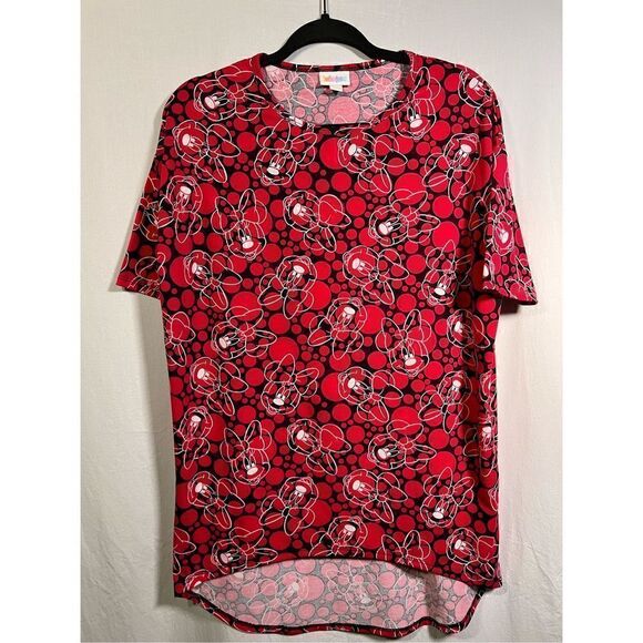 LuLaRoe Womens Minnie Mouse Print Tee Shirt Size XXS Red in Color - Picture 1 of 8